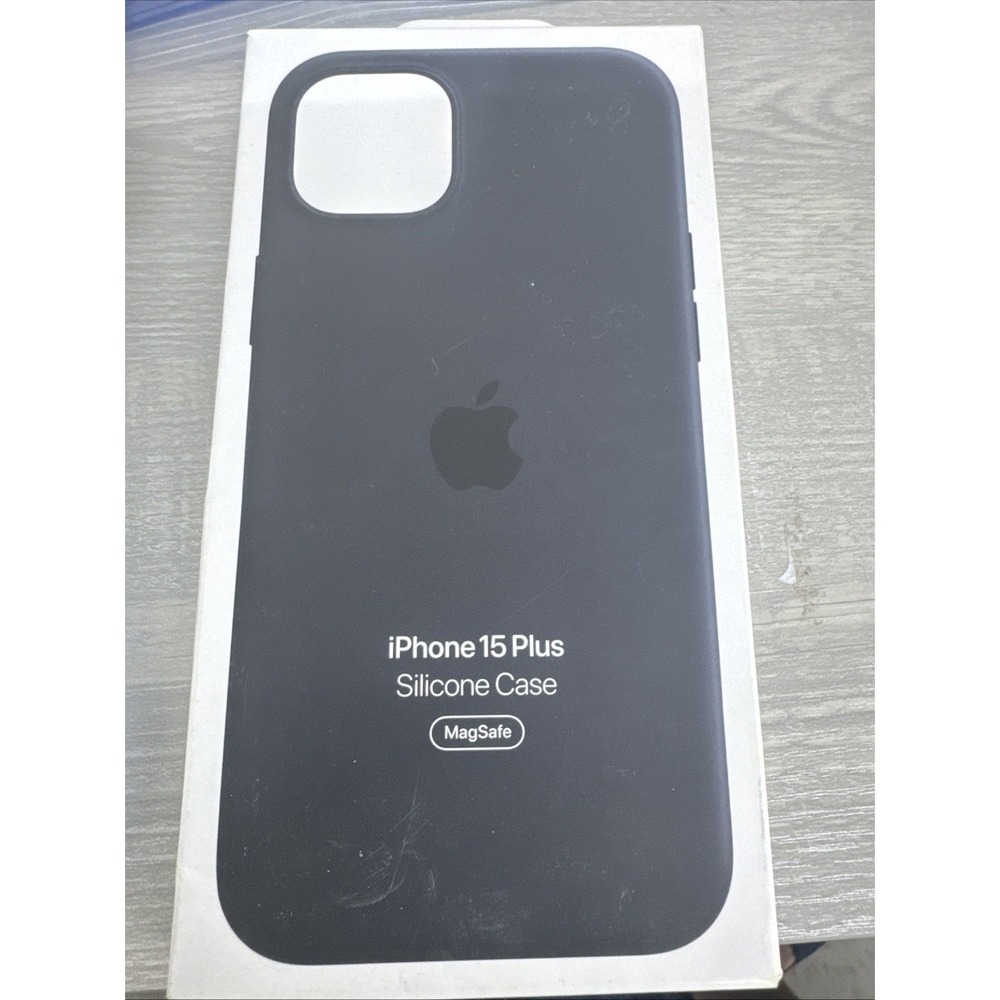 Open Box GENUINE Apple iPhone 15 Plus Silicone Case with MagSafe - Black
